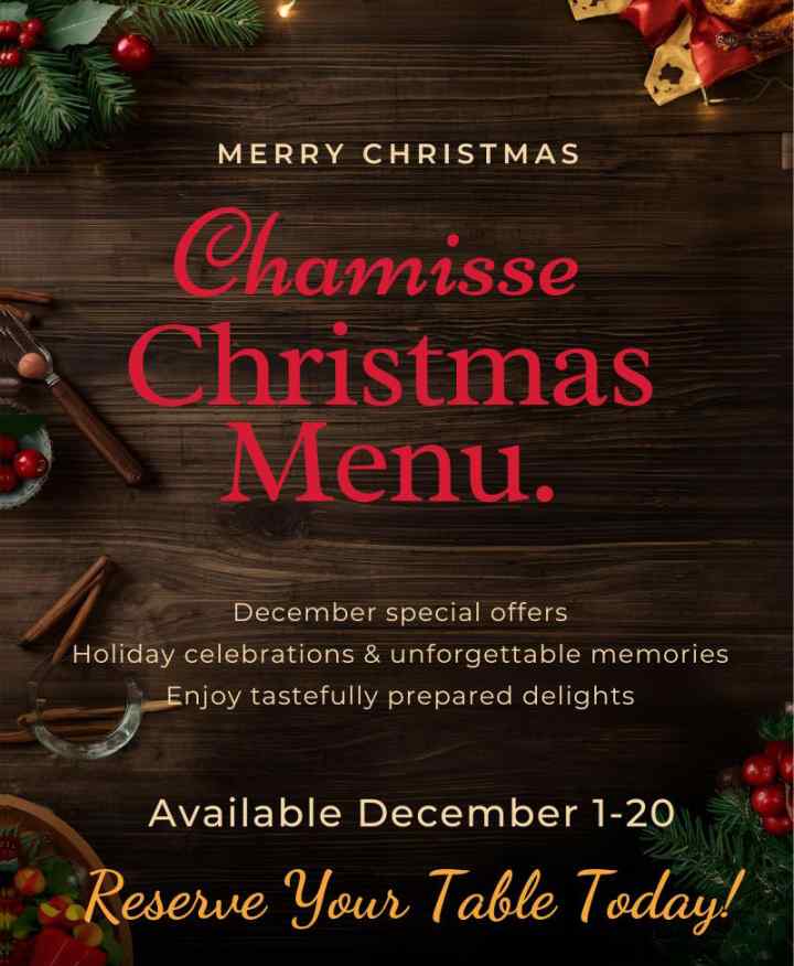 Chamisse Lebanese Restaurant Christmas Offer Menu